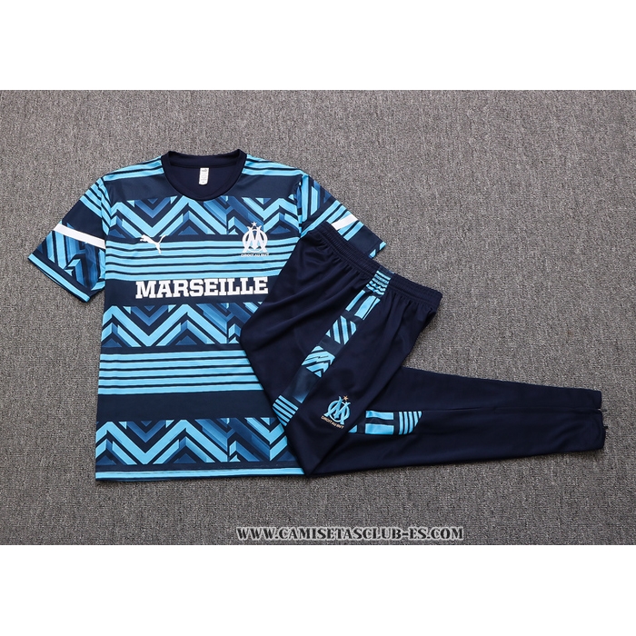 Chandal del Olympique Marsella 22-23 Manga Corta Azul